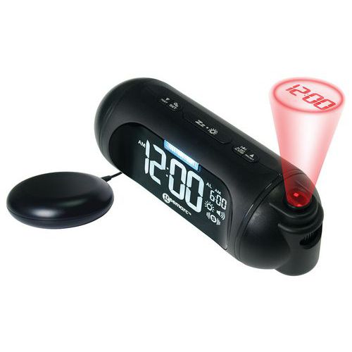 Réveil Amplifié Vibreur + Projecteur Wake'n'shake Spot - Geemarc