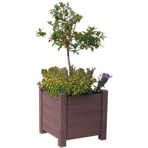 Jardinière Avenue Carrée 71x71 Cm Hauteur 67 Cm Gris