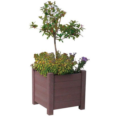 Jardinière Avenue Carrée 83x83 Cm Hauteur 81 Cm Gris