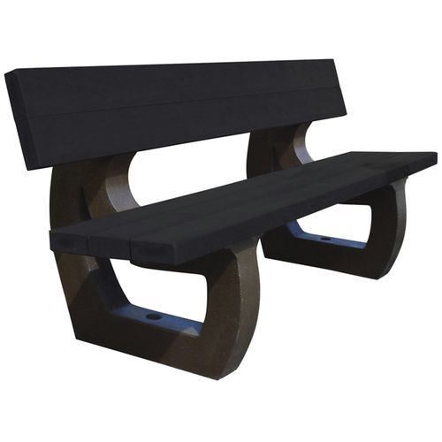 Banc Parc Livré Monté Assise Renforcée Noir
