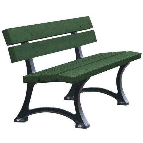 Banc City Pieds Fonte Livré Monté Assise Renforcée Vert