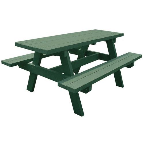 Table Bancs Parc Livrée Pré-monté Vert - à Sceller
