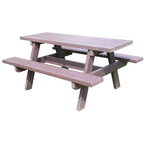 Table Bancs Parc Livrée Pré-monté Marron - à Sceller