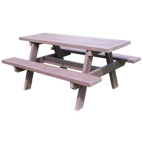 Table Bancs Parc Livrée Monté Marron - à Sceller