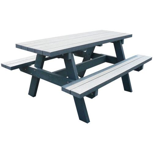 Table Bancs Parc Livrée Monté Gris - à Sceller