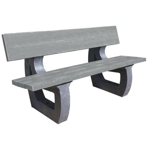 Banc Parc Eco 150 cm Gris - Livré en kit - Pieds Gris - Robuste et Durable
