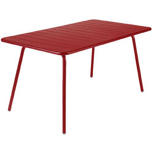 Table de jardin Luxembourg Piment 143x80 cm Aluminium Rouge Foncé - Design et Résistant