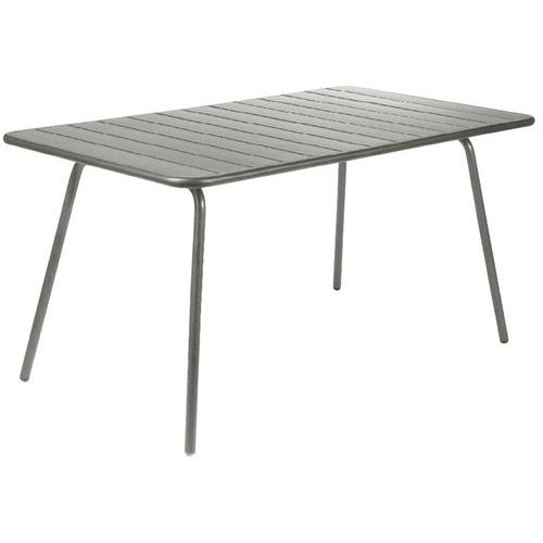 Table Luxembourg 143x80 Romarin Gris Clair Aluminium - Design & Durable - 74cm Hauteur