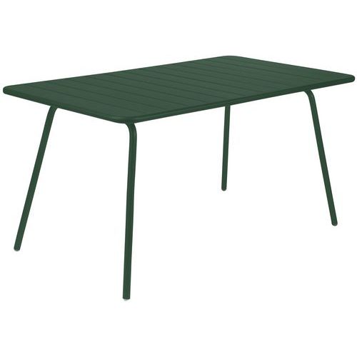 Table Luxembourg 143x80cm Vert Cèdre Aluminium - Design Élégant et Robuste - Idéale Extérieur