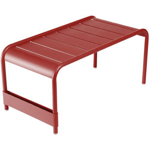 Table basse banc de jardin Luxembourg Piment - Aluminium Rouge Foncé 86x43cm - Hauteur 40cm - Design Élégant