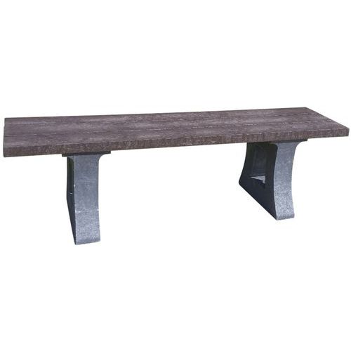 Banquette Parc Eco 150 cm - Plastique Recyclé - Marron/Pieds Gris - Assise Large 150 cm - Robuste et Durable