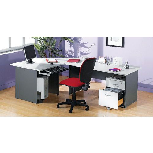 Caisson Mobile 2 Tiroirs Sirius Erable Et Aluminium