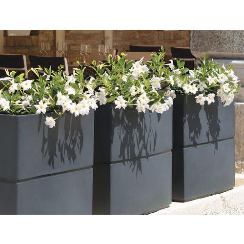 Jardiniere Patio Rectangulaire 80 X 27 X 80 Cm Taupe