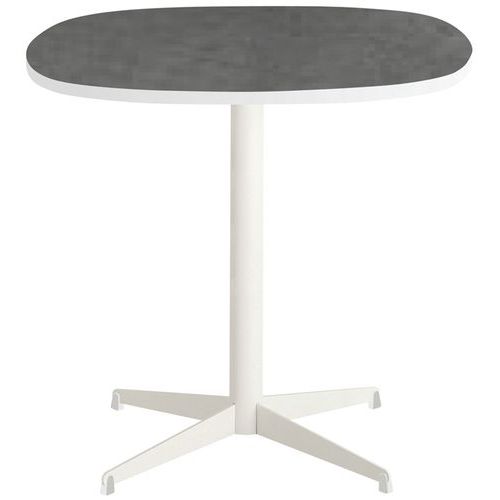 Table Basse Tamaris 80x80cm Plt Métal Bros/blc Piet. Blc/arg