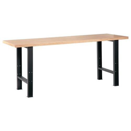 Etabli 2 pieds plateau bois 2 metres Etabli 2 pieds plateau bois 2 metres