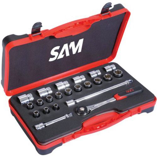 Coffret douilles 22 outils tout profil carre 1/2'' Coffret douilles 22 outils tout profil carre 1/2''