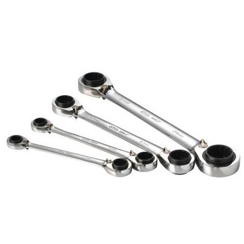 Jeu de 4 cles polygonales a cliquet 4 en 1 Jeu de 4 cles polygonales a cliquet 4 en 1