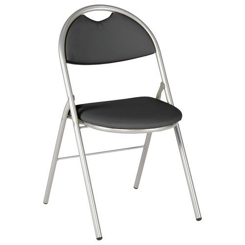 GMCE - Lot de 4 Chaises Pliantes Clap Alu Acrylique Gris - Assise 42x57cm - 4 Pieds avec Accroche - Confortables et Pratiques