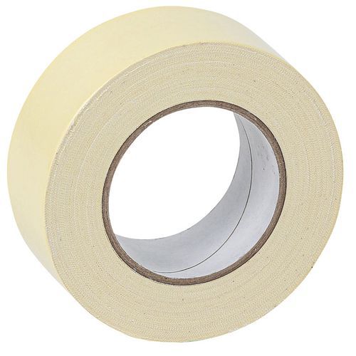 Ruban toilé double face blanc 50mm x 25m - Adhésif Hot Melt résistant