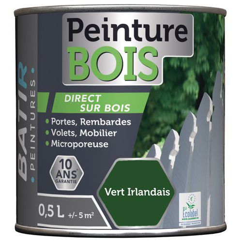 Peinture Bois Ecolabel Batir - 05l Vert Irlandais