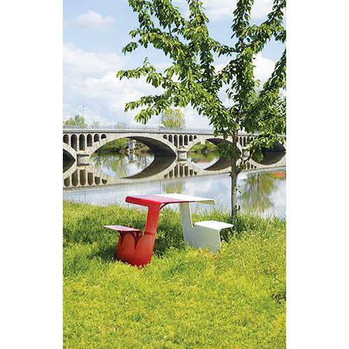 Table Piknik 2 Places Rouge/blanc