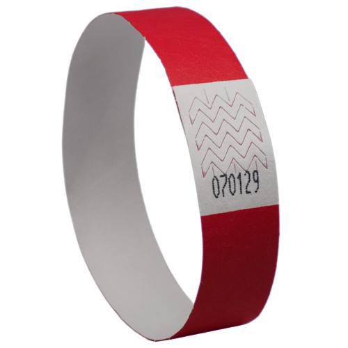 500 Bracelets Indéchirables En Papier Tyvek Rouge Fluo