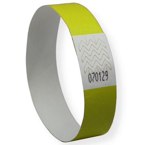 500 Bracelets Indéchirables En Papier Tyvek Jaune Fluo