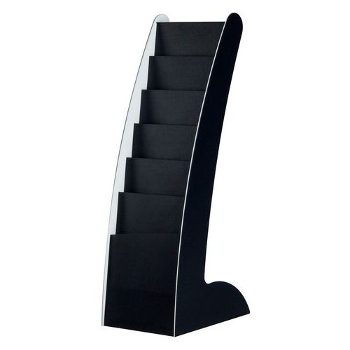 Présentoir Exposition Courbo Slim 6 Cases - Noir - Paperflow