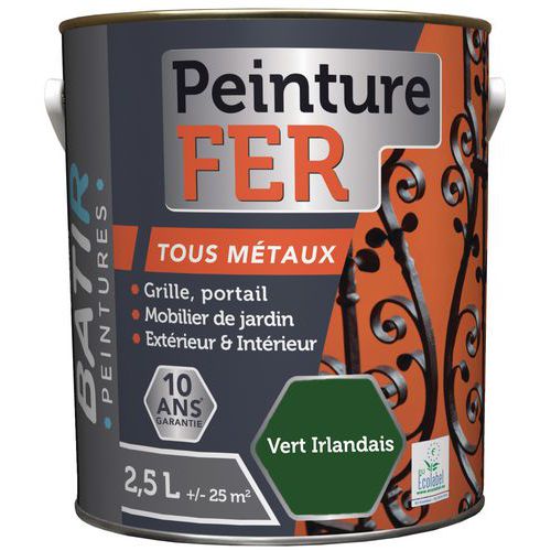 Peinture Fer Et Métaux Ecolabel Aquarel-25l Vert Irlandais