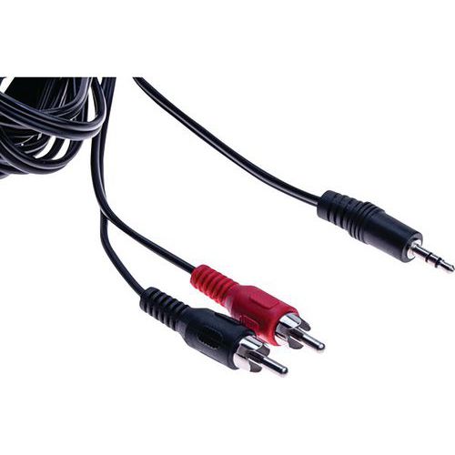 Cordon Stéreo Jack 3.5 Mm Vers 2 X Rcam Noir - 5 M
