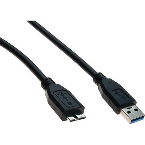 Cordon USB 3.0 type A et micro B noir - 1,8 m Cordon USB 3.0 type A et micro B noir - 1,8 m