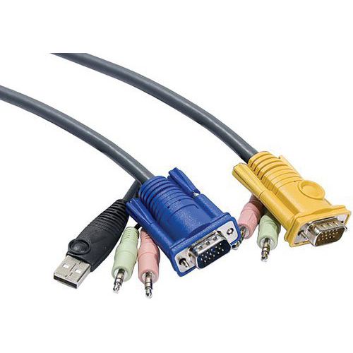 Câble E7 kvm ATEN 2L-53xxU VGA-USB-Audio - 5 m
