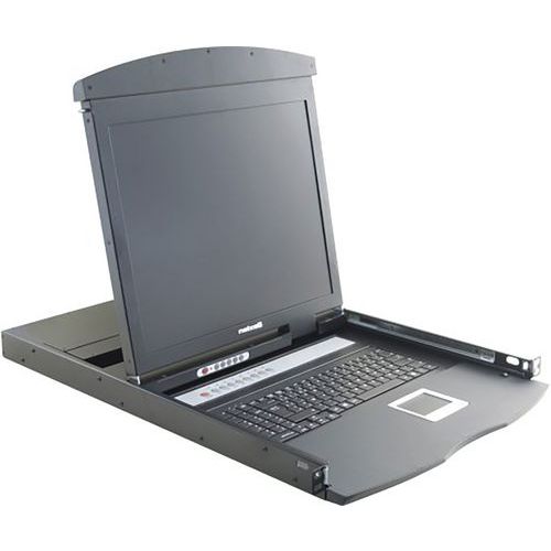 Console Lcd 19" Dual-rail Kvm Cat5 Vga/usb +8 Modules Dexlan