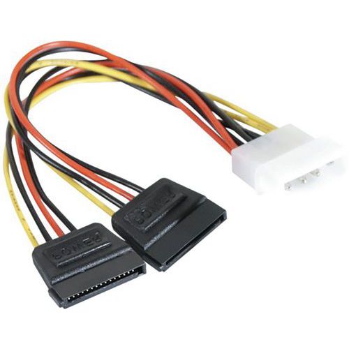 Adaptateur d'alimentation Molex vers 2x SATA - 15 cm Adaptateur d'alimentation Molex vers 2x SATA - 15 cm