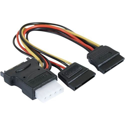 Doubleur D'alimentation Sata Vers 2 Sata Et 1 Molex - 30 Cm