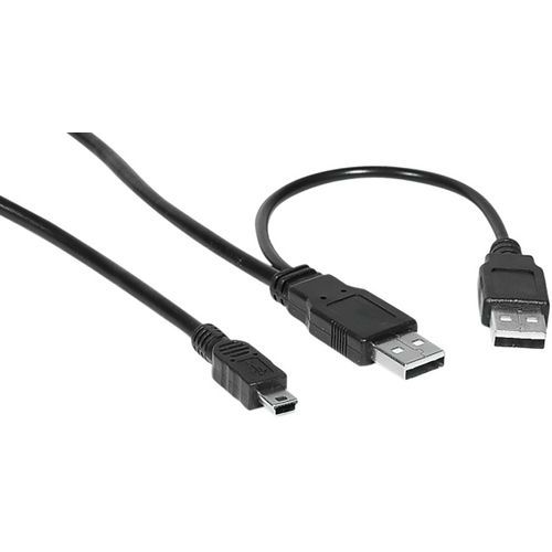Cordon USB 2.0 REPRISE D'ALIM - 2 X A et MINI 5 POINTS 2,0 M Cordon USB 2.0 REPRISE D'ALIM - 2 X A et MINI 5 POINTS 2,0 M