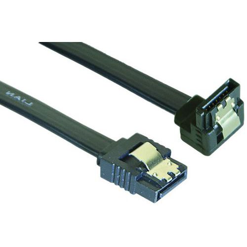 Câble SATA 6Gb/s coudé slim sécurisé noir 75 cm - Informatique et multimédia