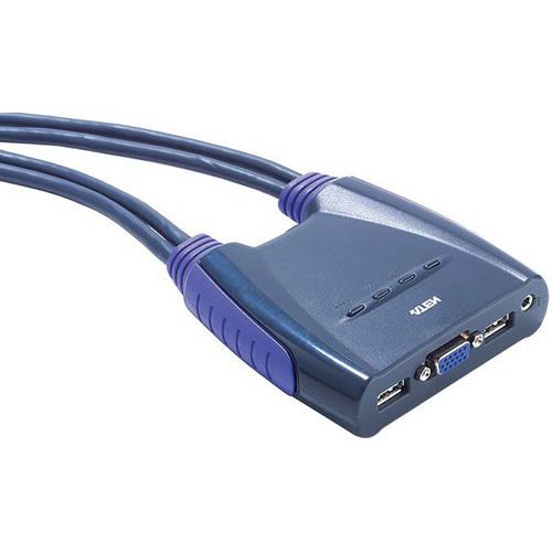 Cs64us Mini Kvm 4 Uc Vga/usb Et Audio Câbles Intégrés Aten