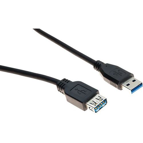 Rallonge USB 3.0 type A et A noire - 1,8 m Rallonge USB 3.0 type A et A noire - 1,8 m