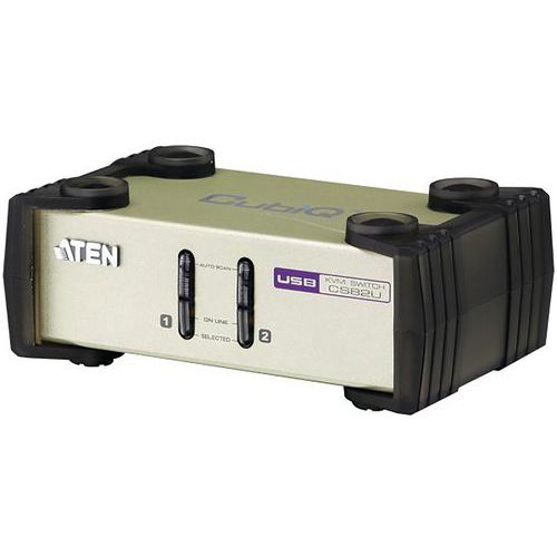 Commutateur KVM 2 ports combo VGA/USB+PS2 et Câbles ATEN