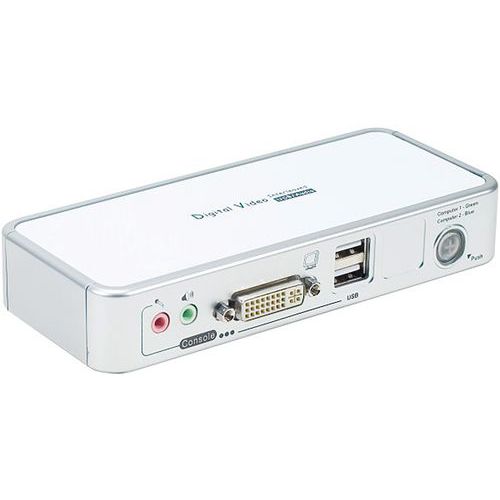 Commutateur Kvm 2 ports DVI/USB 2.0 et Audio et Cables Commutateur Kvm 2 ports DVI/USB 2.0 et Audio et Cables