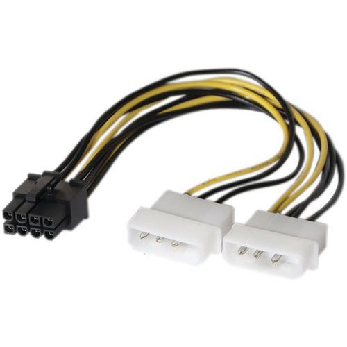 Adaptout Marque Française Lot de 3 Cable Molex 8Pin Femelle vers 2X 4Pin Male Cable PCI Express De 18cm Broche Fiche dalimentation pour Carte Graphique 