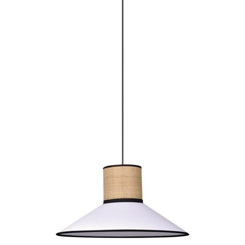 Suspension Pennsy Conique Bi-matière Cannage / Blanc