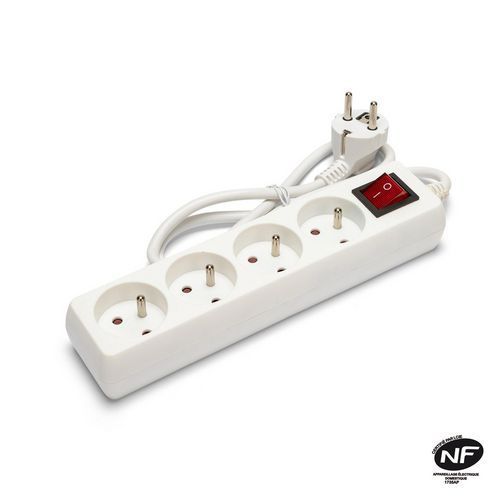 Velamp - Multiprise 5 prises 16A avec interrupteur - Cordon 1m - IP20 - Usage intérieur