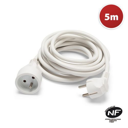 Velamp - Rallonge Électrique 5m 16A H05VV-F3G1.5MM2 - Câble Robuste et Fiable
