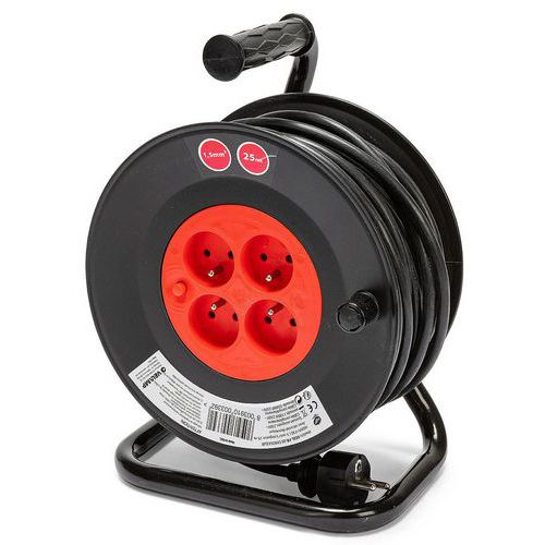 Velamp - Enrouleur Bricolage 4 Prises 25M H05VV-F3G1.5MM2 NF CE Électricité