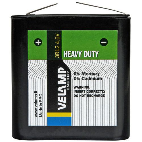 Velamp - Pile Plate 3R12 4.5V Saline - Pile Non Rechargeable - 4.5V