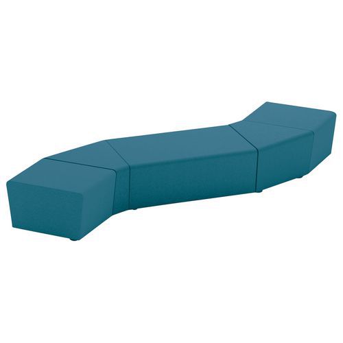 Sokoa - Pack 5 Poufs Maldiv Tissu Polyester Vert Canard - 5 Places - Espace Détente