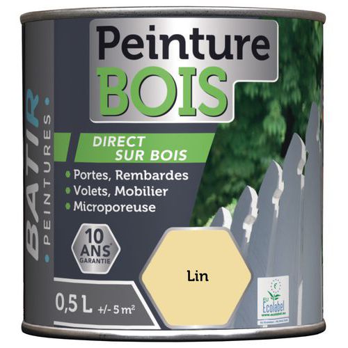 Peinture Bois Ecolabel Batir - 05l Lin