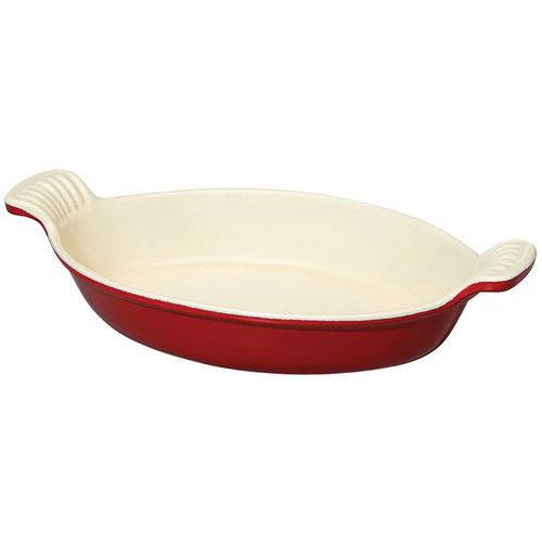 Plat Ovale Fonte Et Fond Émaillé Le Chasseur - Rouge - 20 Cm